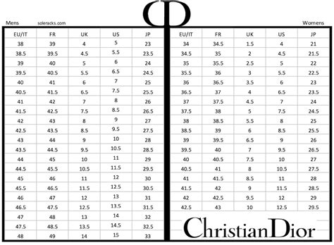 dior women shoe size chart.